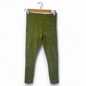 Zyia Women's Olive Maze Light n Tight High-Rise 7/8 24" Pocket Legging 4 Green